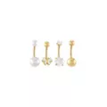Multi-Pack CZ Goldtone Butterfly Belly Rings 4 Pack - 14 Gauge at Spencer's