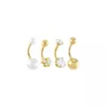 Multi-Pack CZ Goldtone Butterfly Belly Rings 4 Pack - 14 Gauge at Spencer's