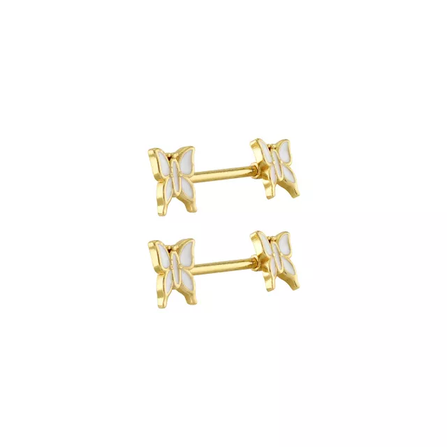 Pearl Effect Goldtone Nipple Barbells - 14 Gauge at Spencer's