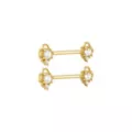 Goldtone CZ Flower Nipple Barbells - 16 Gauge at Spencer's