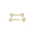 Goldtone CZ Flower Nipple Barbells - 16 Gauge at Spencer's