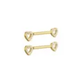 Goldtone CZ Heart Nipple Barbells - 14 Gauge at Spencer's