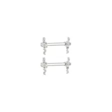 CZ Titanium Snake Nipple Barbells - 14 Gauge at Spencer's