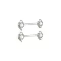 CZ Titanium Flower Nipple Barbell - 14 Gauge at Spencer's