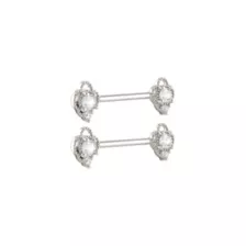CZ Titanium Flower Nipple Barbell - 14 Gauge at Spencer's