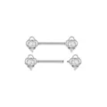 CZ Titanium Flower Nipple Barbell - 14 Gauge at Spencer's