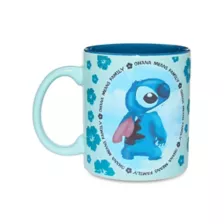 Lilo & Stitch Blue Floral Glitter Coffee Mug - 20 oz. at Spencer's