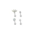 CZ Titanium Teardrop Labret Lip Rings 4 Pack - 16 Gauge at Spencer's