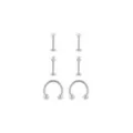 Multi-Pack CZ Titanium Labret and Horseshoe Rings 6 Pack - 16 Gauge at Spencer's