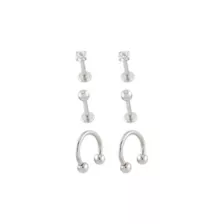 Multi-Pack CZ Titanium Labret and Horseshoe Rings 6 Pack - 16 Gauge at Spencer's