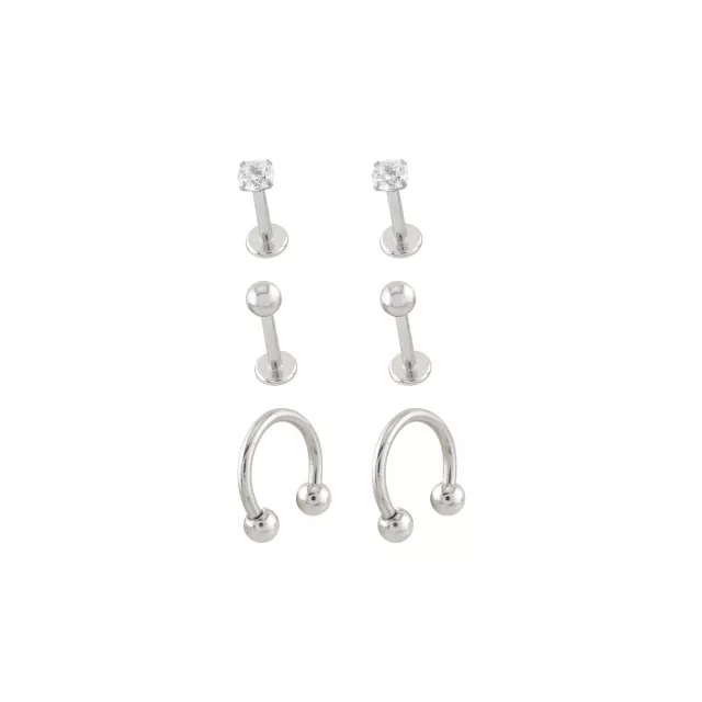Multi-Pack CZ Titanium Labret and Horseshoe Rings 6 Pack - 16 Gauge at Spencer's