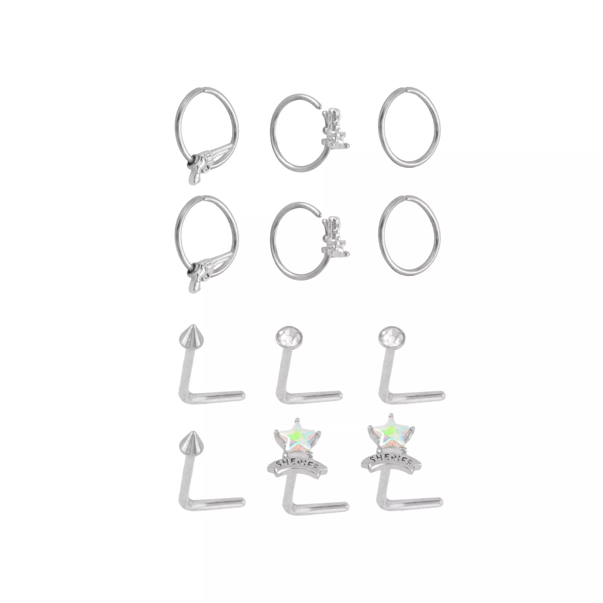 Multi-Pack Titanium Western Hoops and L-Bend Pins 12 Pack - 20 Gauge at Spencer's