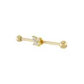 CZ Gold Plated Butterfly Industrial Barbell - 14 Gauge at Spencer's