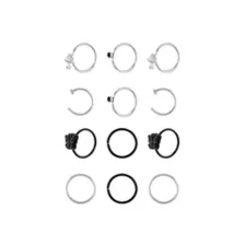 Multi-Pack CZ Butterfly and Mushroom Half Hoop Nose Rings 12 Pack - 20 Gauge at Spencer's