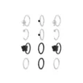 Multi-Pack CZ Butterfly and Mushroom Half Hoop Nose Rings 12 Pack - 20 Gauge at Spencer's