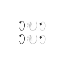 Multi-Pack Black CZ Titanium Skull Half Hoop Nose Rings 6 Pack - 22 Gauge at Spencer's
