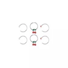 Multi-Pack CZ Titanium Cherry Nose Hoop Rings 6 Pack - 22 Gauge at Spencer's