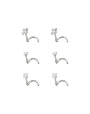 Multi-Pack CZ Titanium Cross Nose Screws 6 Pack - 20 Gauge