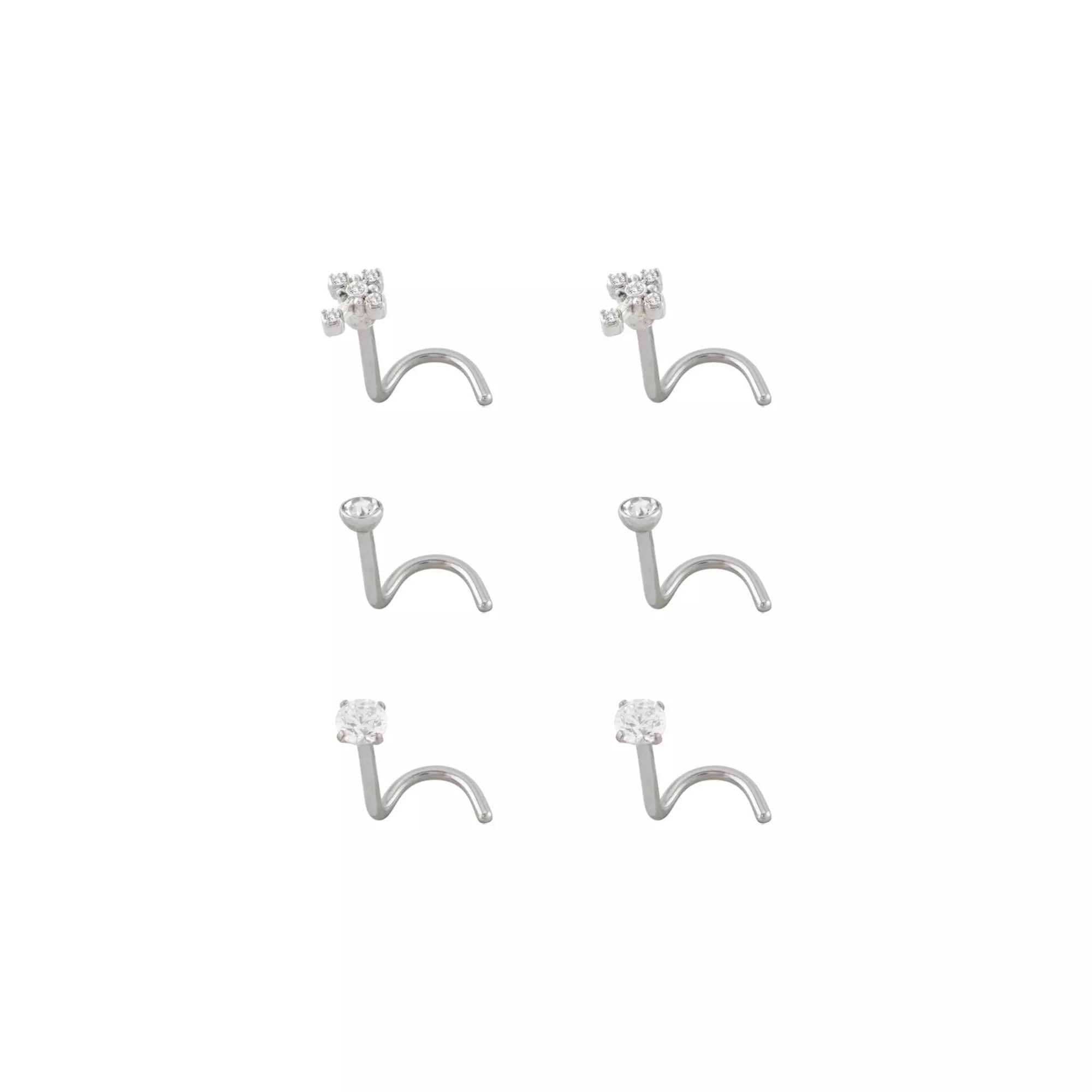 Multi-Pack CZ Titanium Cross Nose Screws 6 Pack - 20 Gauge at Spencer's
