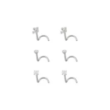 Multi-Pack CZ Titanium Cross Nose Screws 6 Pack - 20 Gauge at Spencer's