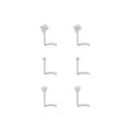 Multi-Pack CZ Titanium Cross Nose Screws 6 Pack - 20 Gauge at Spencer's