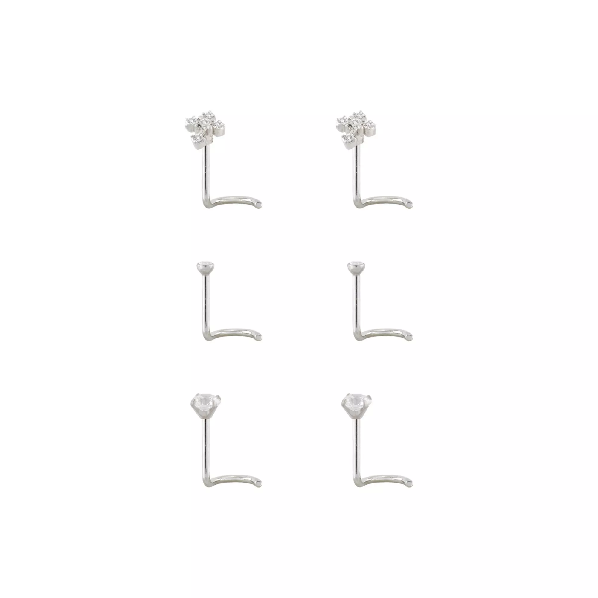 Multi-Pack CZ Titanium Cross Nose Screws 6 Pack - 20 Gauge at Spencer's