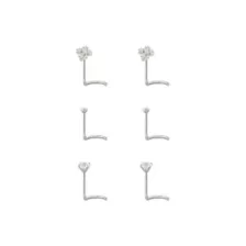 Multi-Pack CZ Titanium Cross Nose Screws 6 Pack - 20 Gauge at Spencer's