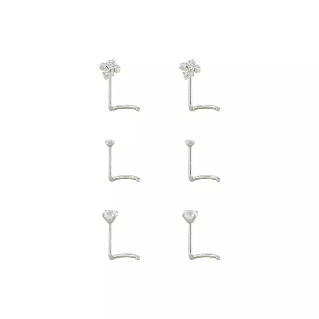 Multi-Pack CZ Titanium Cross Nose Screws 6 Pack - 20 Gauge at Spencer's