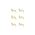 Multi-Pack CZ Titanium Goldtone Nose Screws 6 Pack - 20 Gauge at Spencer's