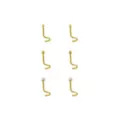 Multi-Pack CZ Titanium Goldtone Nose Screws 6 Pack - 20 Gauge at Spencer's