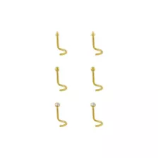 Multi-Pack CZ Titanium Goldtone Nose Screws 6 Pack - 20 Gauge at Spencer's
