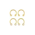 Multi-Pack Round CZ Goldtone Star Horseshoe Rings 4 Pack - 16 Gauge at Spencer's