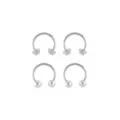 Multi-Pack CZ Silvertone Butterfly Titanium Horseshoe Rings 4 Pack - 16 Gauge at Spencer's