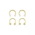 Multi-Pack Titanium CZ Star Horseshoe Rings 4 Pack - 16 Gauge at Spencer's