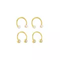 Multi-Pack Titanium CZ Star Horseshoe Rings 4 Pack - 16 Gauge at Spencer's