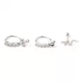 Multi-Pack CZ Snake and Cross Hoop and Cartilage Earrings 3 Pack - 18 Gauge at Spencer's