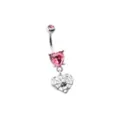 Pink Heart CZ Skull Web Dangle Belly Ring - 14 Gauge at Spencer's