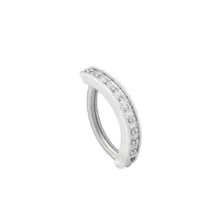 CZ Silver-Plated Titanium Hinged Bar Belly Ring - 14 Gauge at Spencer's