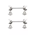 Pink Moon Dangle Nipple Barbells - 16 Gauge at Spencer's