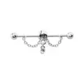 Silver Skull Ear Barbell - 14 Gauge at Spencer's