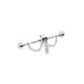 Silver Skull Ear Barbell - 14 Gauge at Spencer's
