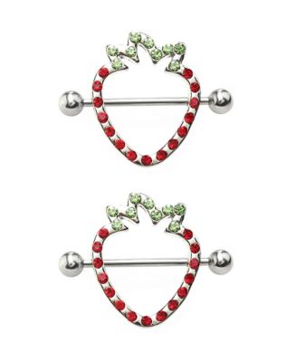 Strawberry Nipple Shields - 14 Gauge