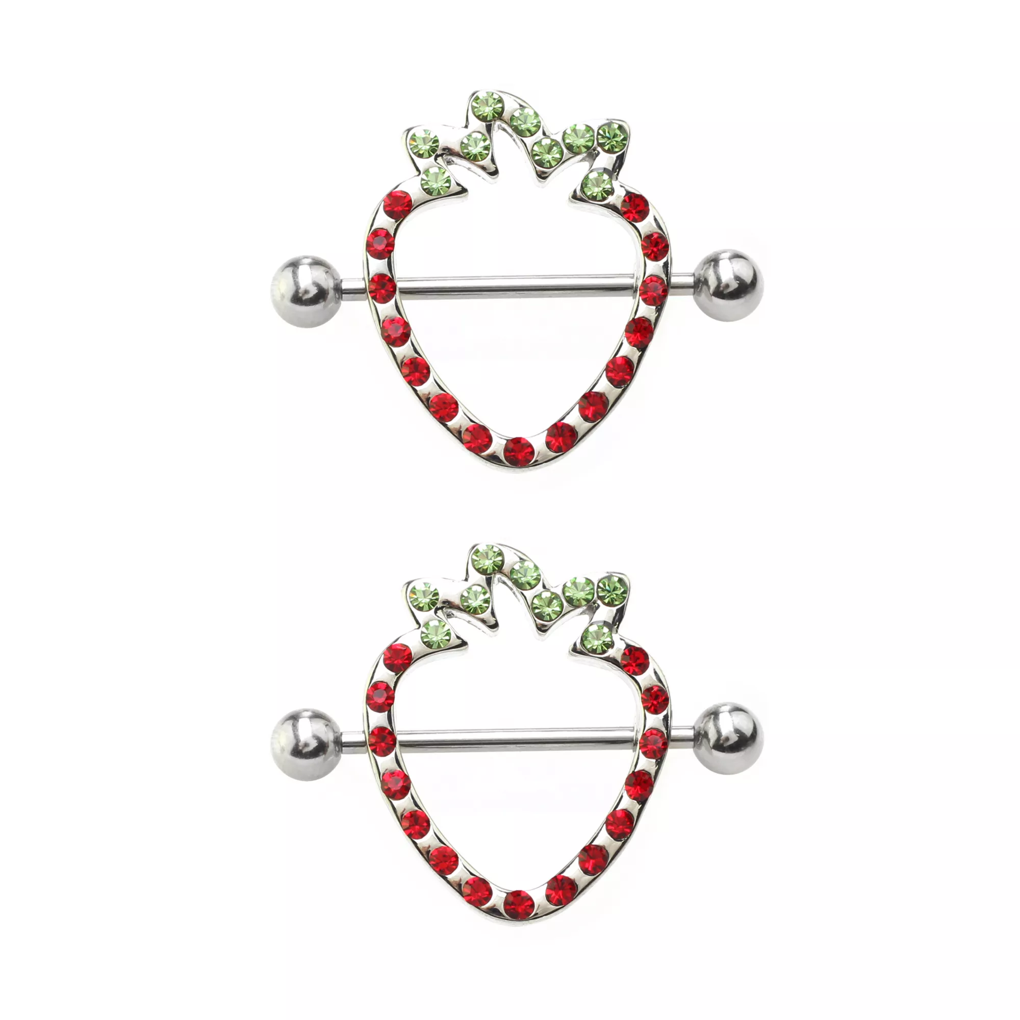 Strawberry Nipple Shields - 14 Gauge