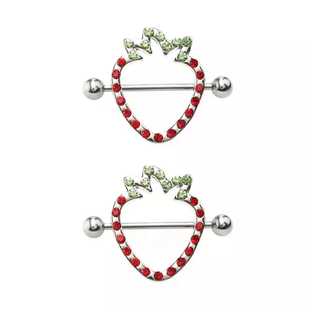 Strawberry Nipple Shields - 14 Gauge at Spencer's