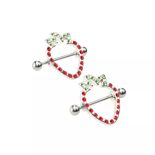 Strawberry Nipple Shields - 14 Gauge at Spencer's