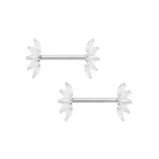 CZ Marquise Gem Nipple Barbells - 14 Gauge at Spencer's