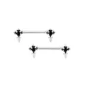 Titanium Silver and Black Cross Nipple Barbells - 14 Gauge at Spencer's
