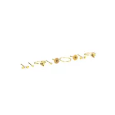 Multi-Pack Round CZ Goldtone Sunflower Nose Rings 9 Pack - 20 Gauge at Spencer's