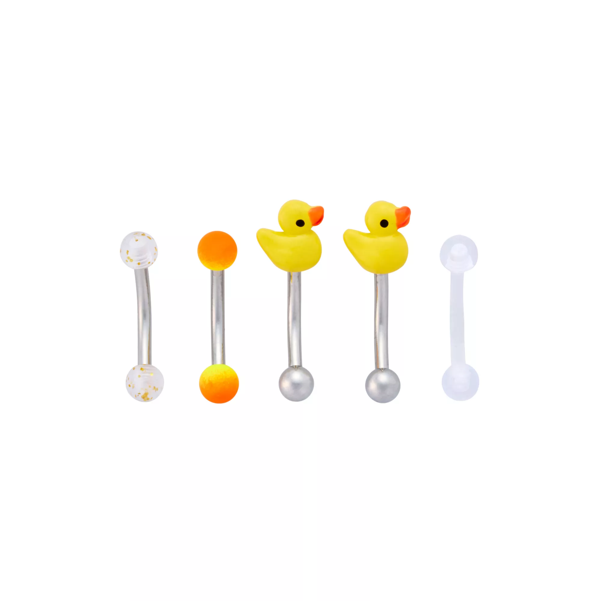 Multi-Pack Rubber Duck Curved Barbells 5 Pack - 16 Gauge at Spencer's