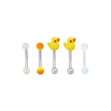 Multi-Pack Rubber Duck Curved Barbells 5 Pack - 16 Gauge at Spencer's